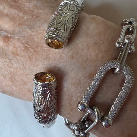 Jewelry - Elegant Stainless Steel and Citrine Women's Bracelet